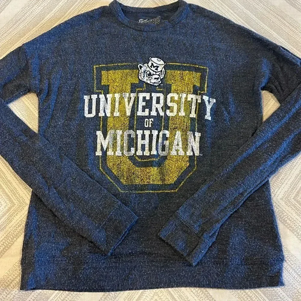 The Original Retro Brand Boys Blue Michigan University Sweatshirt - Size S
